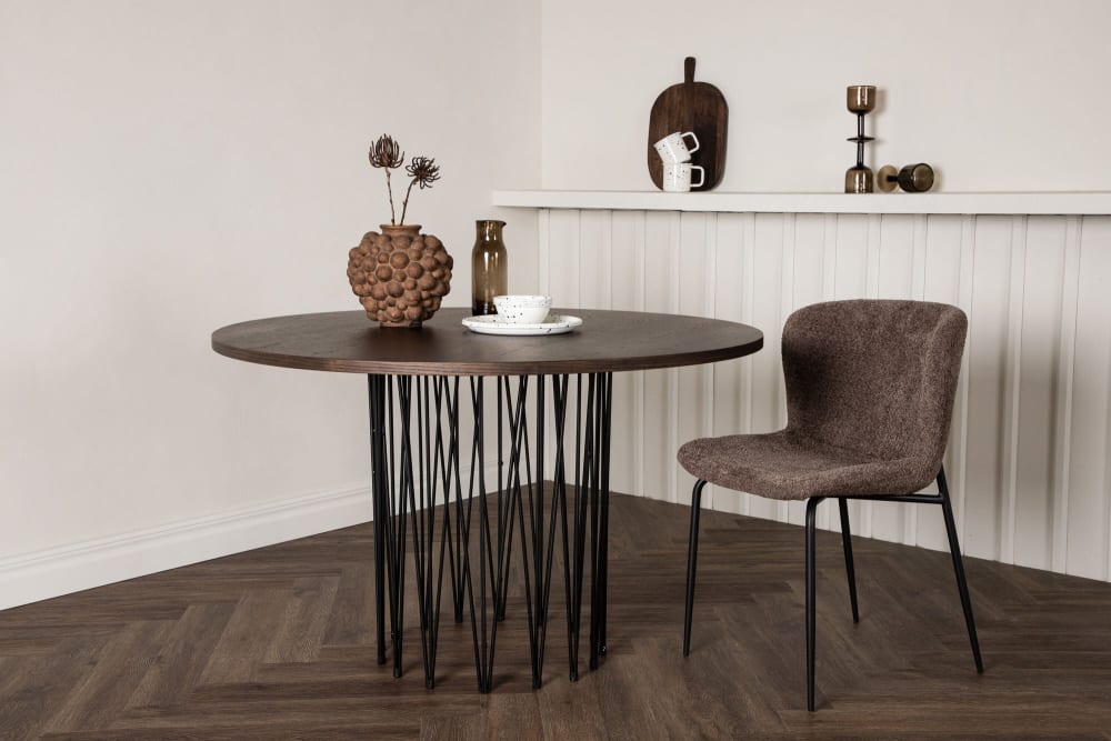 Table à manger ronde en bois de couleur moka - Maisons du Monde