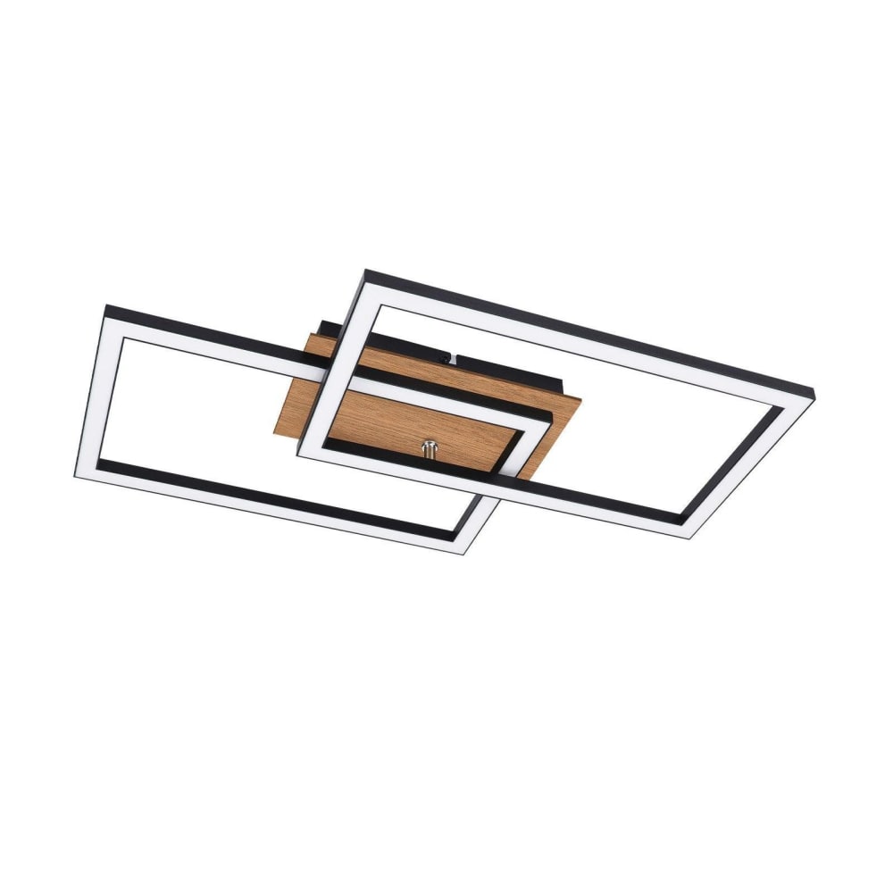 Flöha - plafonnier led en métal, coloris noir, l 50 cm
