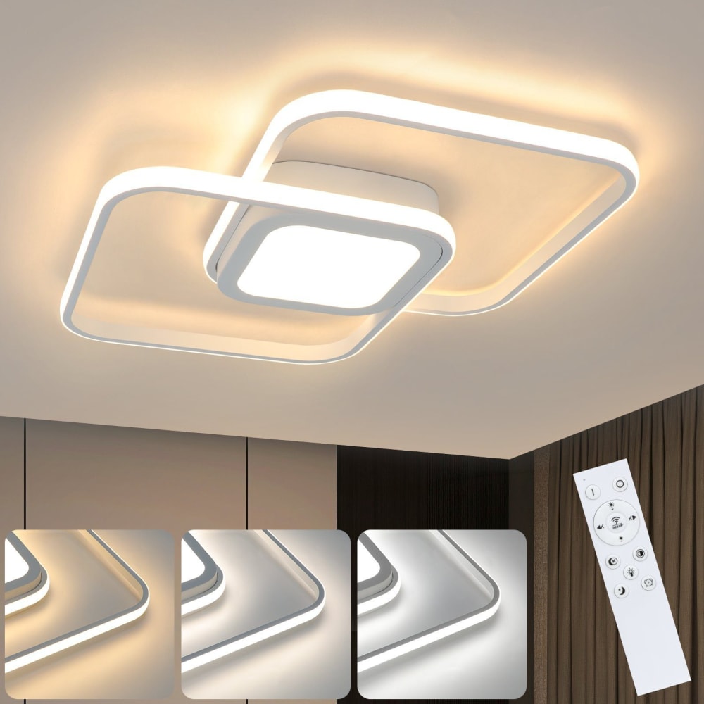 Kennedy - plafonnier led en métal, coloris blanc, l 39 cm — vue 3