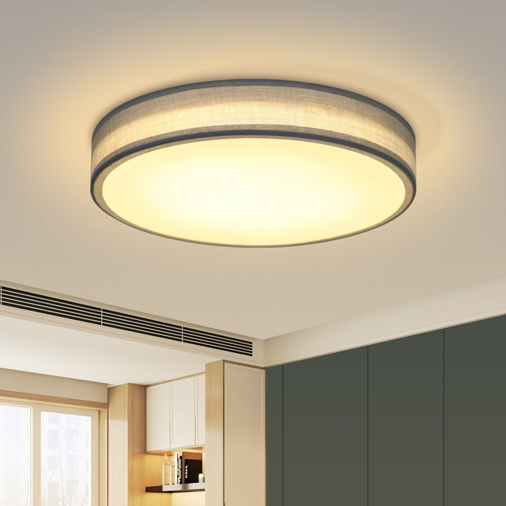 Raines - LED-Deckenleuchte aus Stoff, Grün, L 30 cm - Maisons Du