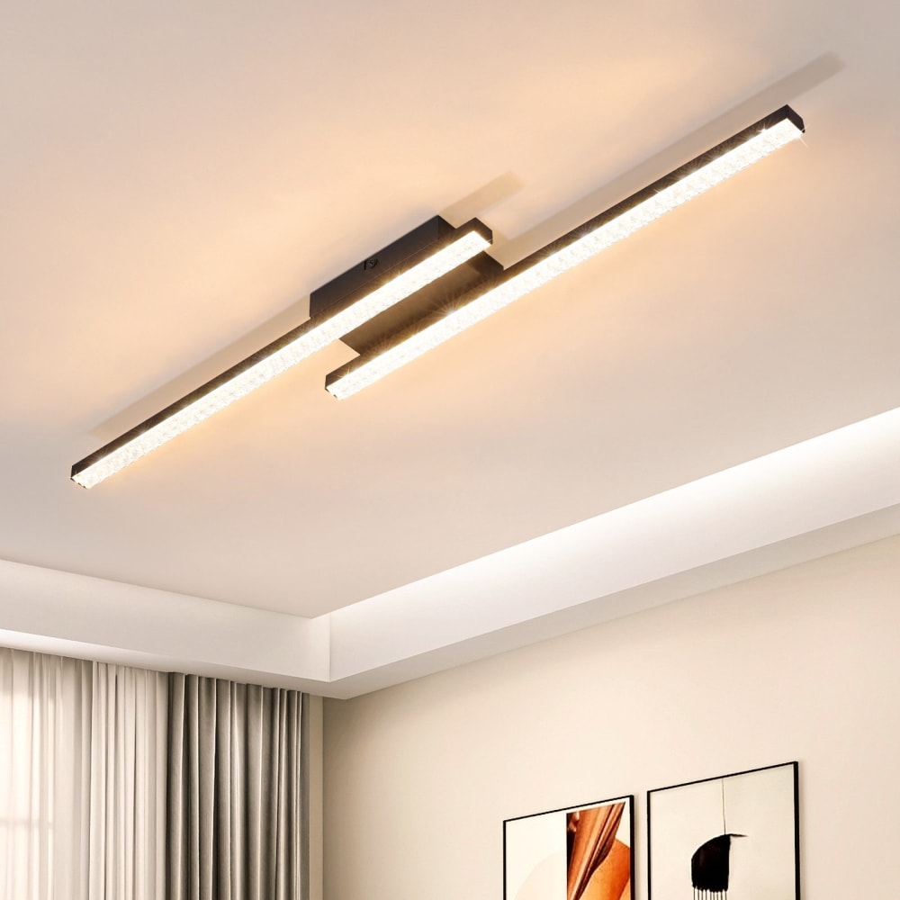 Mance - plafonnier led en métal, coloris noir, l 62 cm — vue 3
