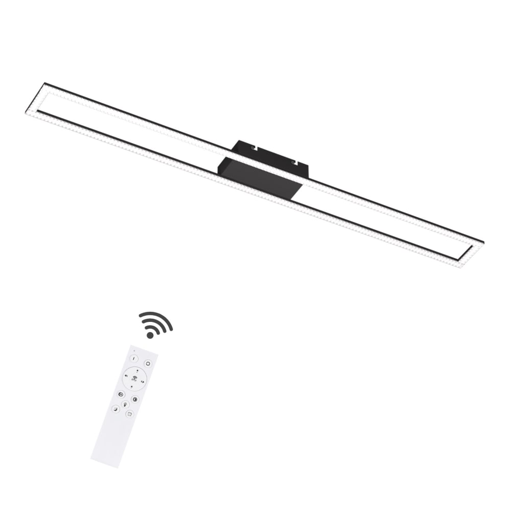 Nettlife Lutman - LED-Deckenleuchte aus Metall, Schwarz, L 108 cm style modern Schwarz Metall