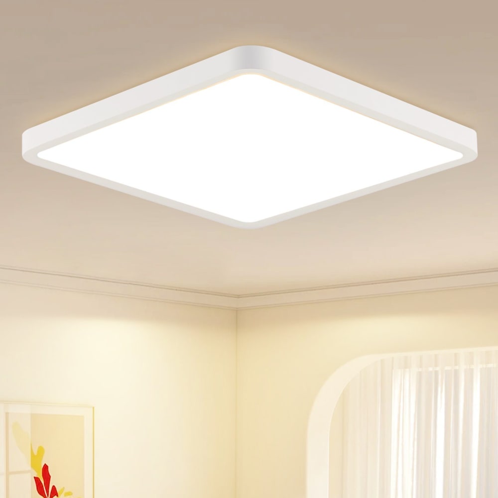 Carolus - plafonnier led en plastique, coloris blanc, l 23 cm — vue 3