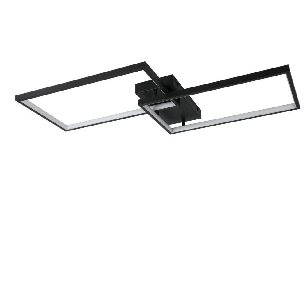 George - plafonnier led en métal, coloris noir, l 80 cm