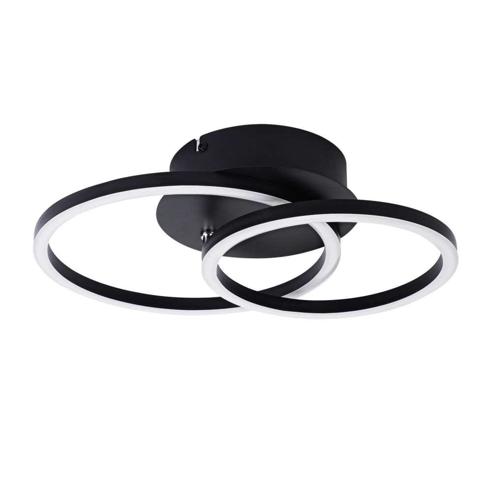 Angermünde ii - plafonnier led en métal, coloris noir, l 35 cm