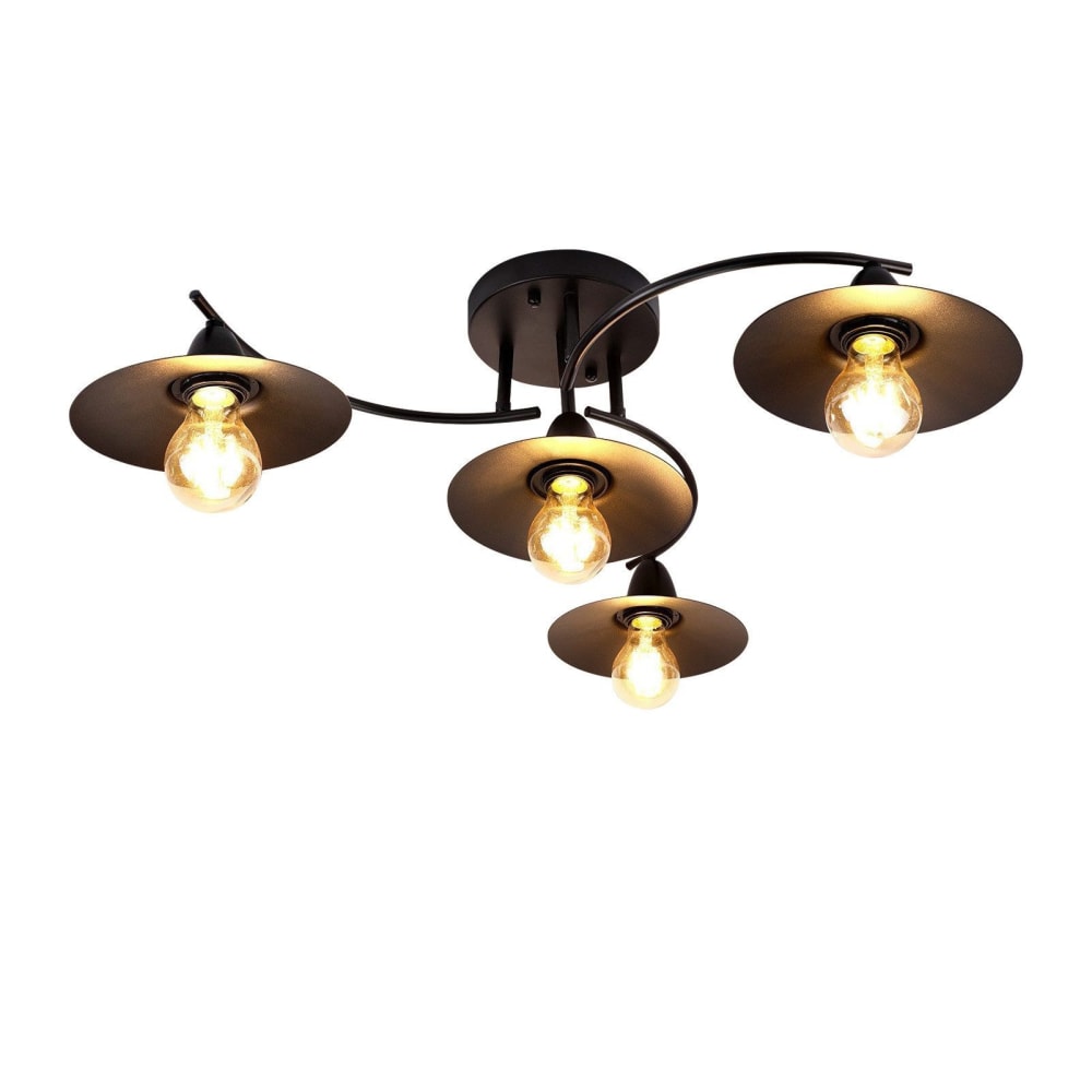 Bell ii - plafonnier led en métal, coloris noir, l 61 cm, e27