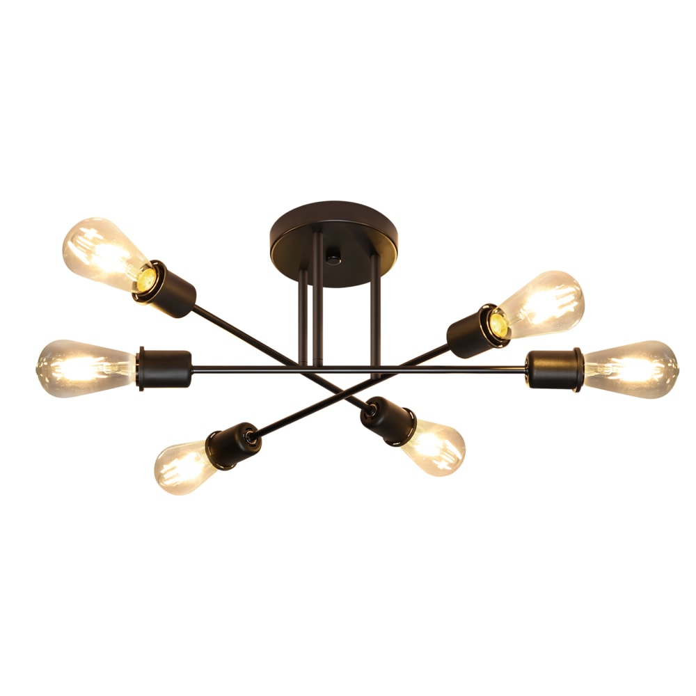 Plafonnier LED, métal, L:61 cm, noir