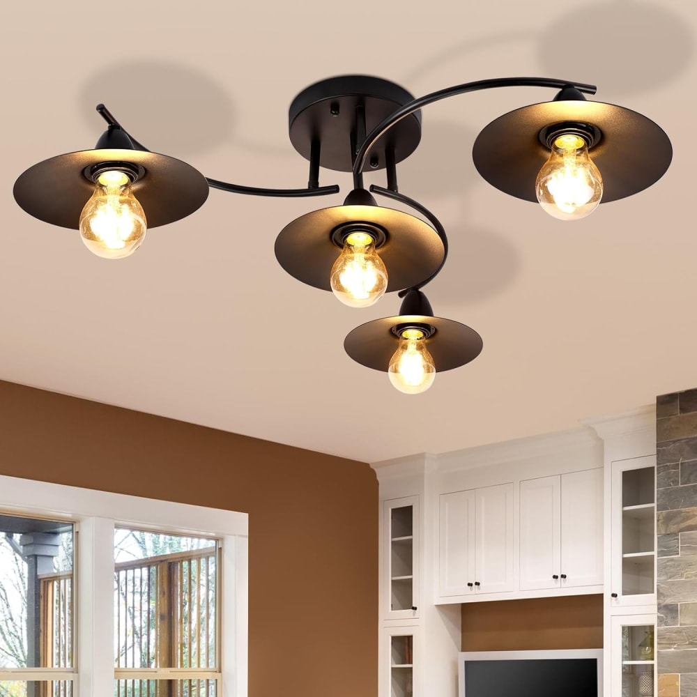 Bell ii - plafonnier led en métal, coloris noir, l 61 cm, e27 — vue 3