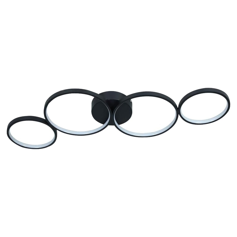 Godfrey - plafonnier led en métal, coloris noir, l 89 cm