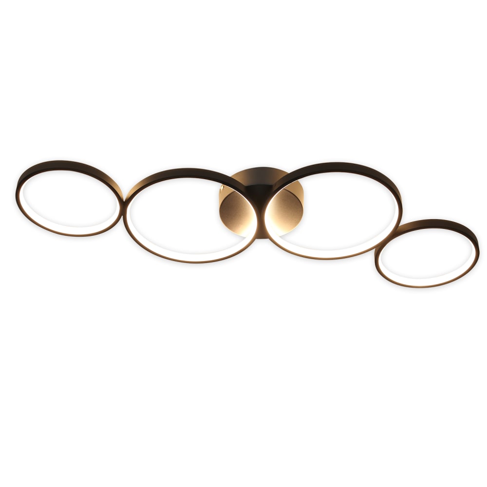 Plafonnier LED, métal, L:89 cm, noir