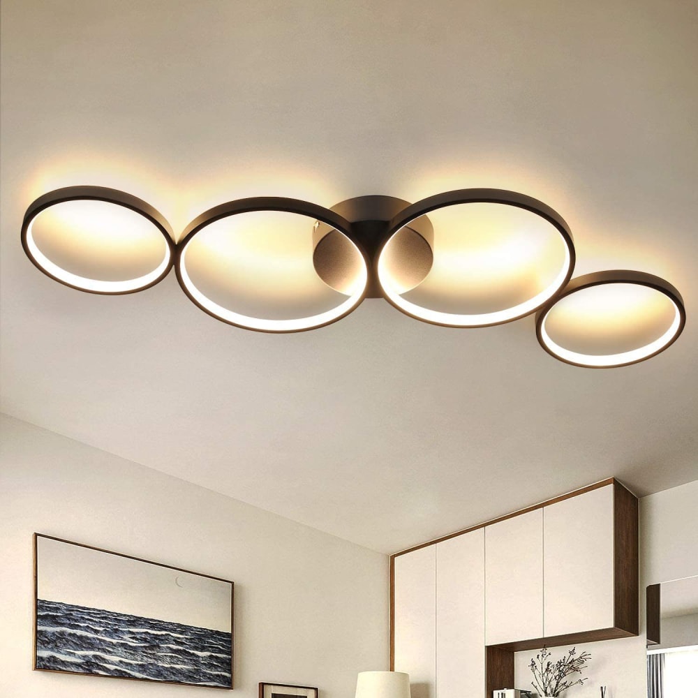 Godfrey - plafonnier led en métal, coloris noir, l 89 cm — vue 3