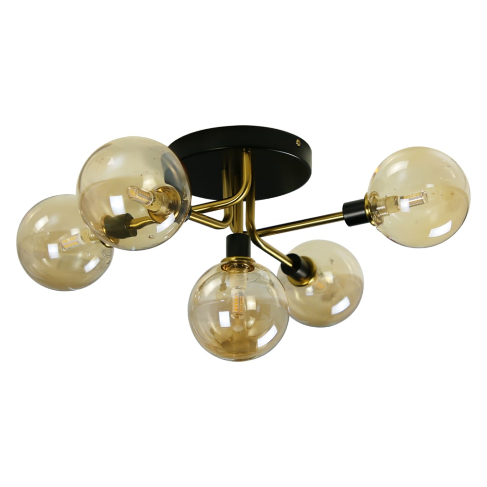 Kiel - plafonnier led en métal, coloris noir, l 53 cm, g9