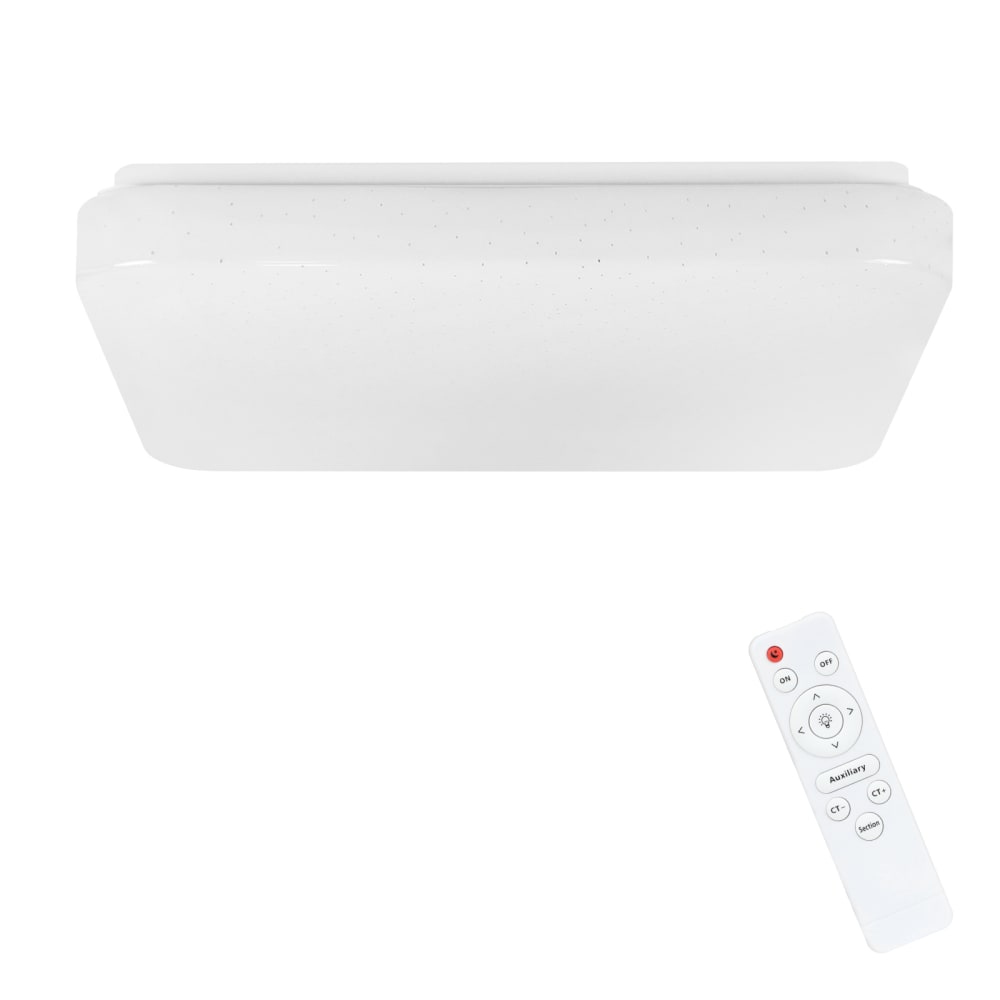 Clements - plafonnier led en plastique, coloris blanc, l 28 cm