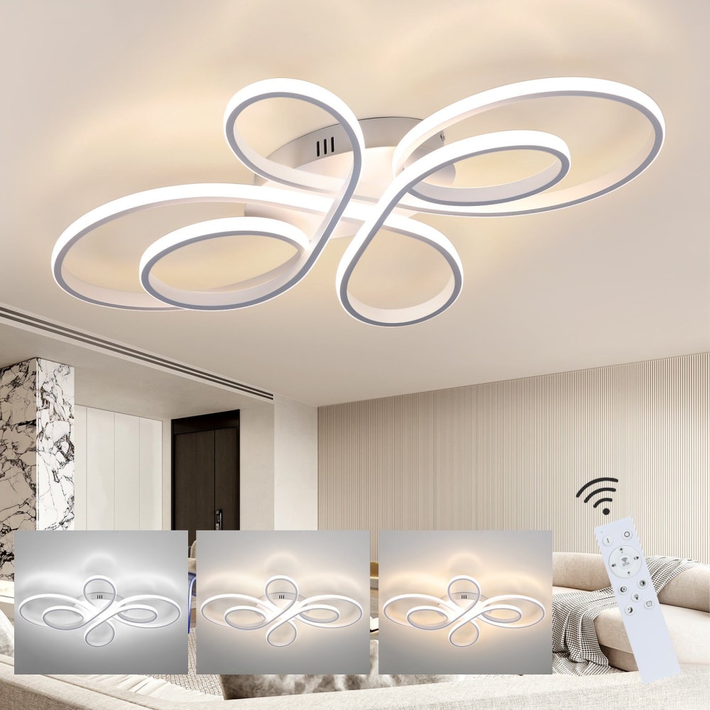 Gould - plafonnier led en métal, coloris blanc, l 100 cm — vue 3