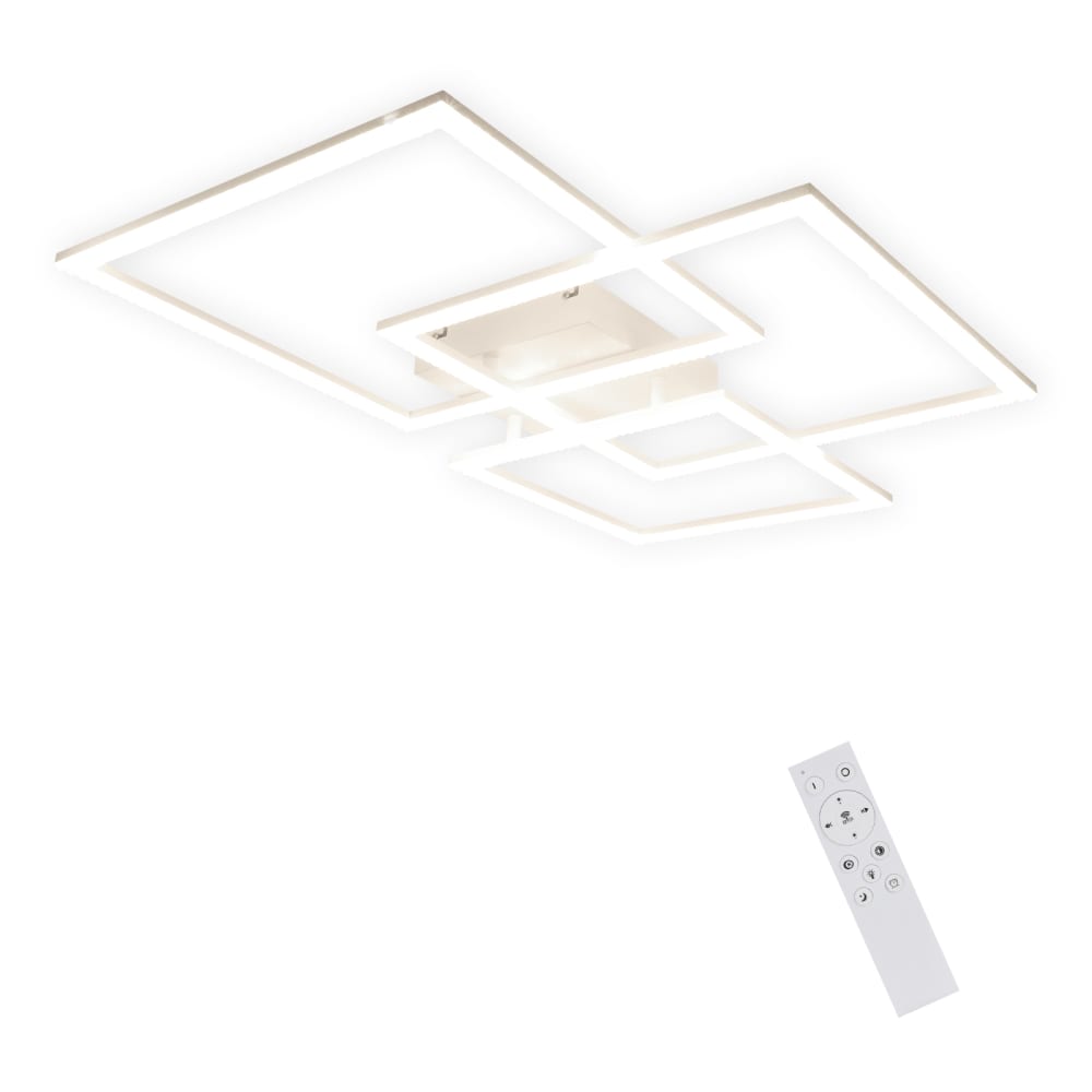 Armin ii - plafonnier led en métal, coloris blanc, l 75 cm