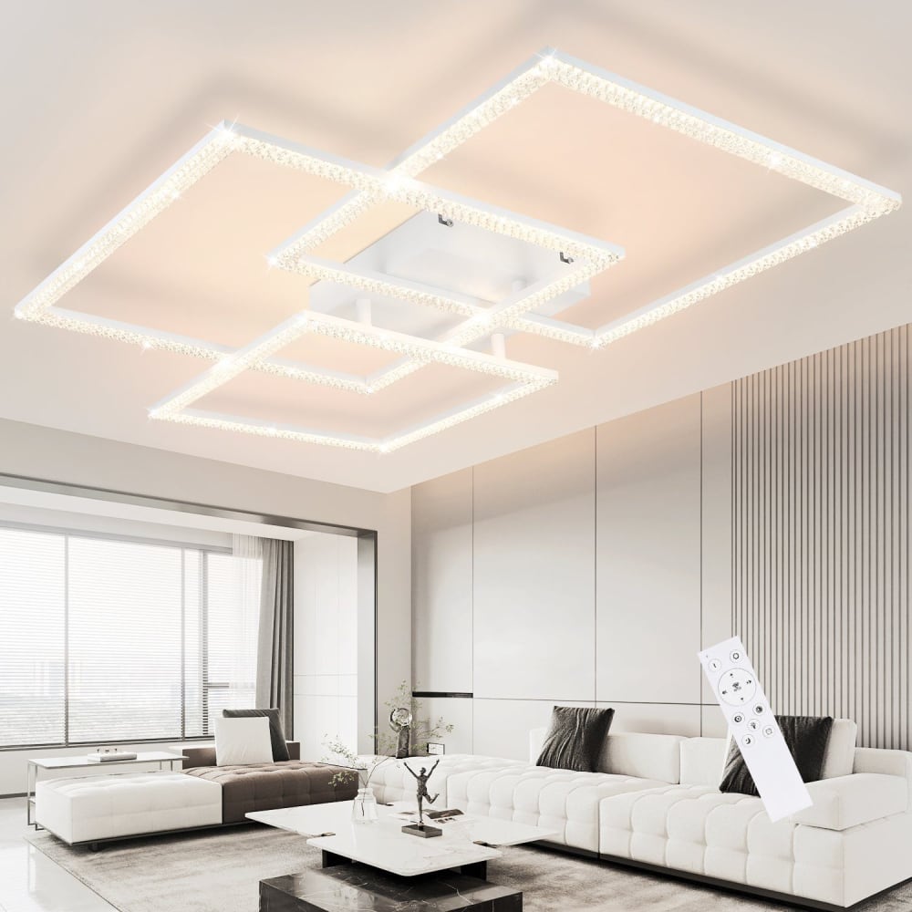 Armin ii - plafonnier led en métal, coloris blanc, l 75 cm — vue 3