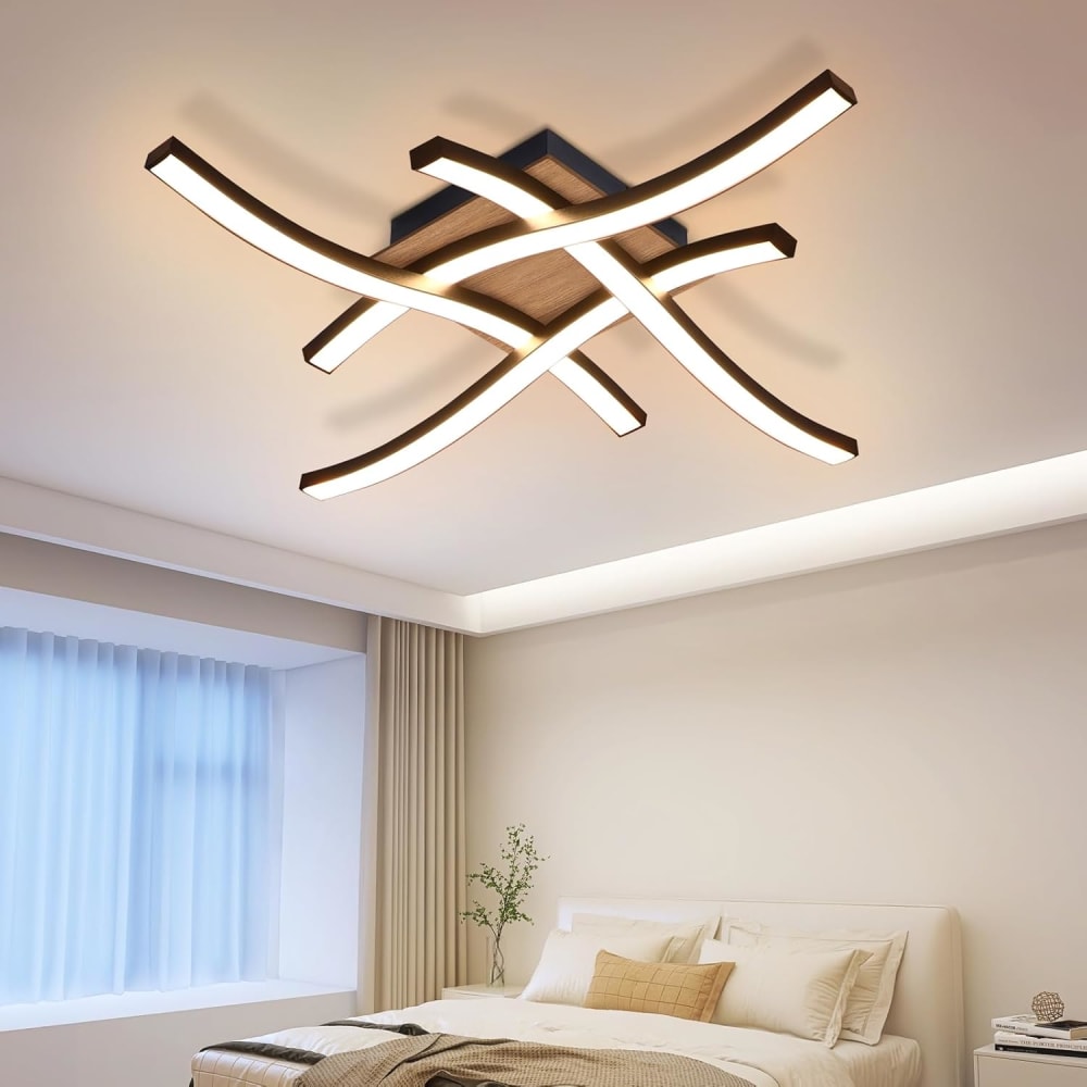 Quinn - LED-Deckenleuchte aus Metall, Schwarz, L 43 cm - Maisons