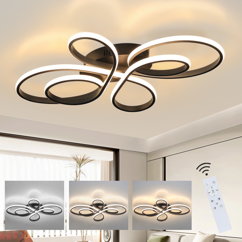 Albstadt ii - plafonnier led en métal, coloris noir, l 66 cm — vue 3