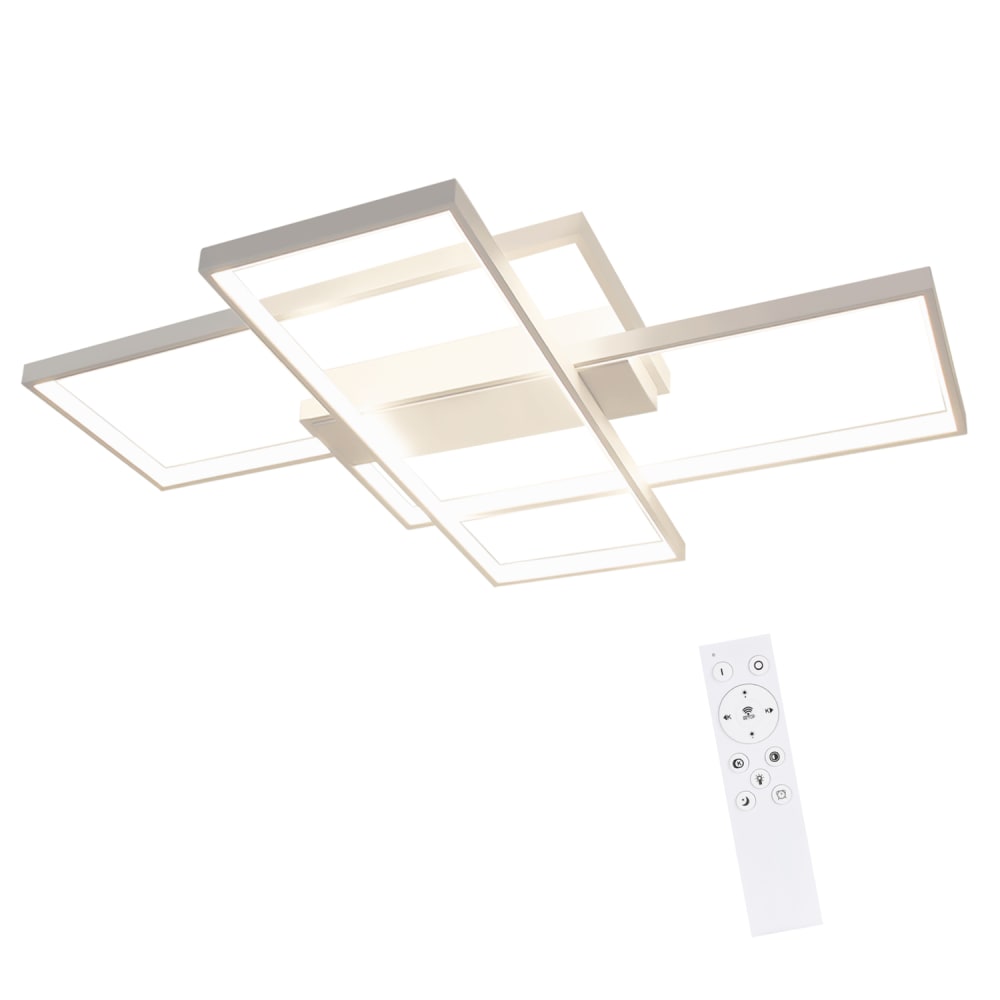 Ansel ii - plafonnier led en métal, coloris blanc, l 65 cm
