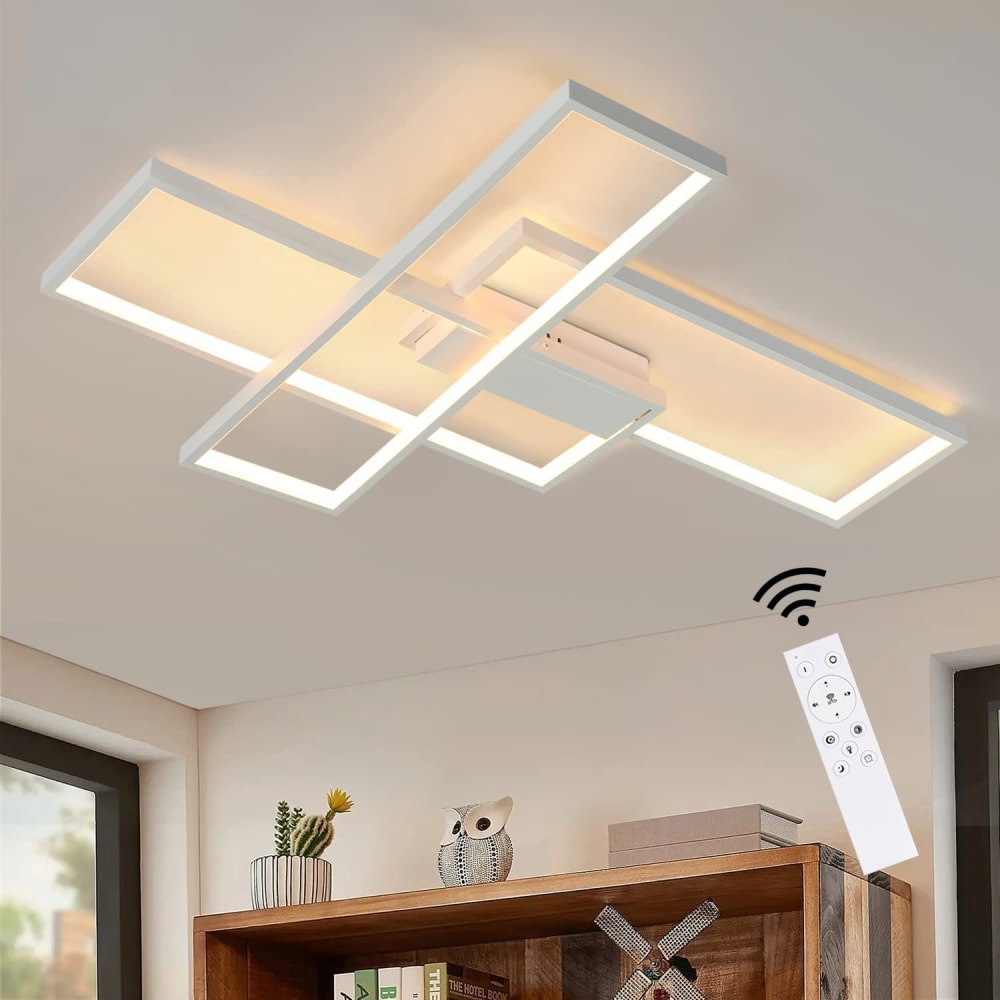 Ansel ii - plafonnier led en métal, coloris blanc, l 65 cm — vue 3