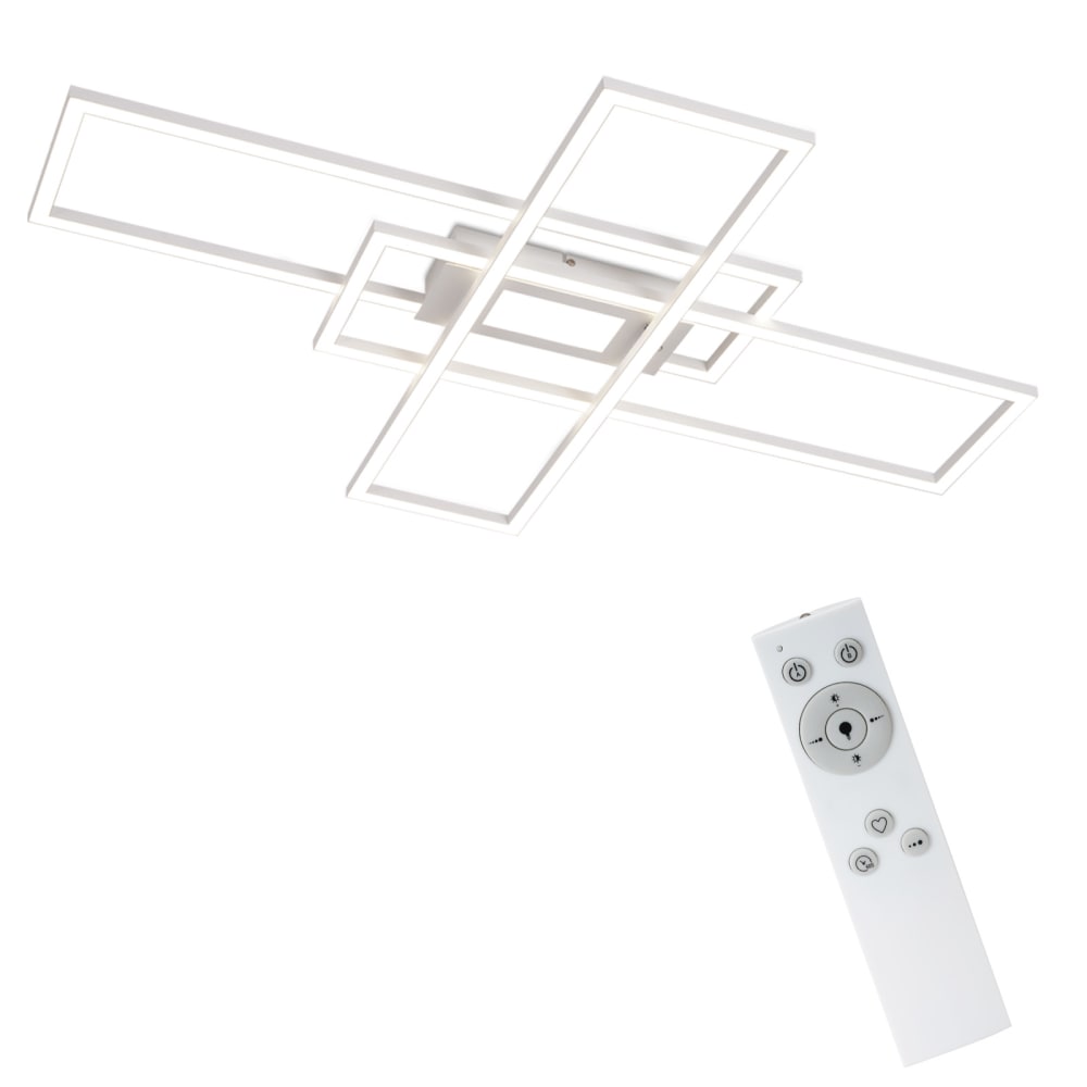 Kroll - plafonnier led en métal, coloris blanc, l 99 cm