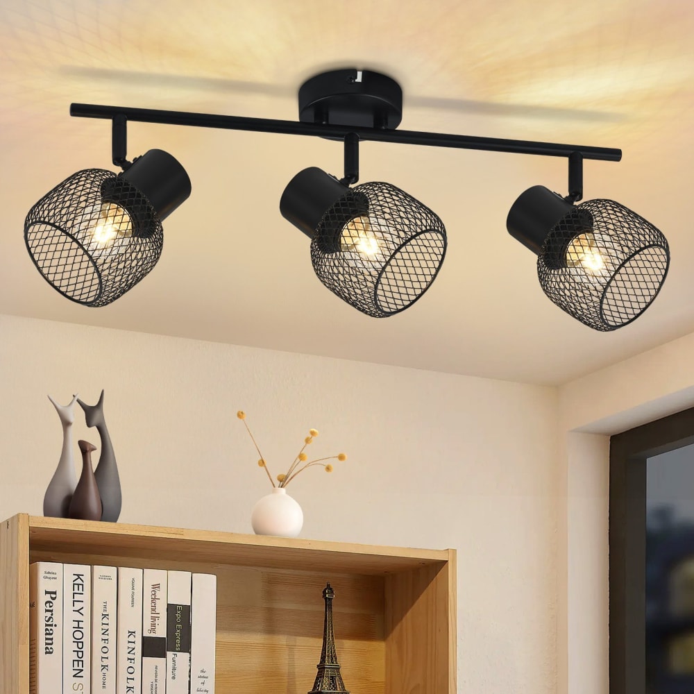 Wilhelmina - Deckenleuchte aus Metall, Schwarz, L 50 cm, E27 -