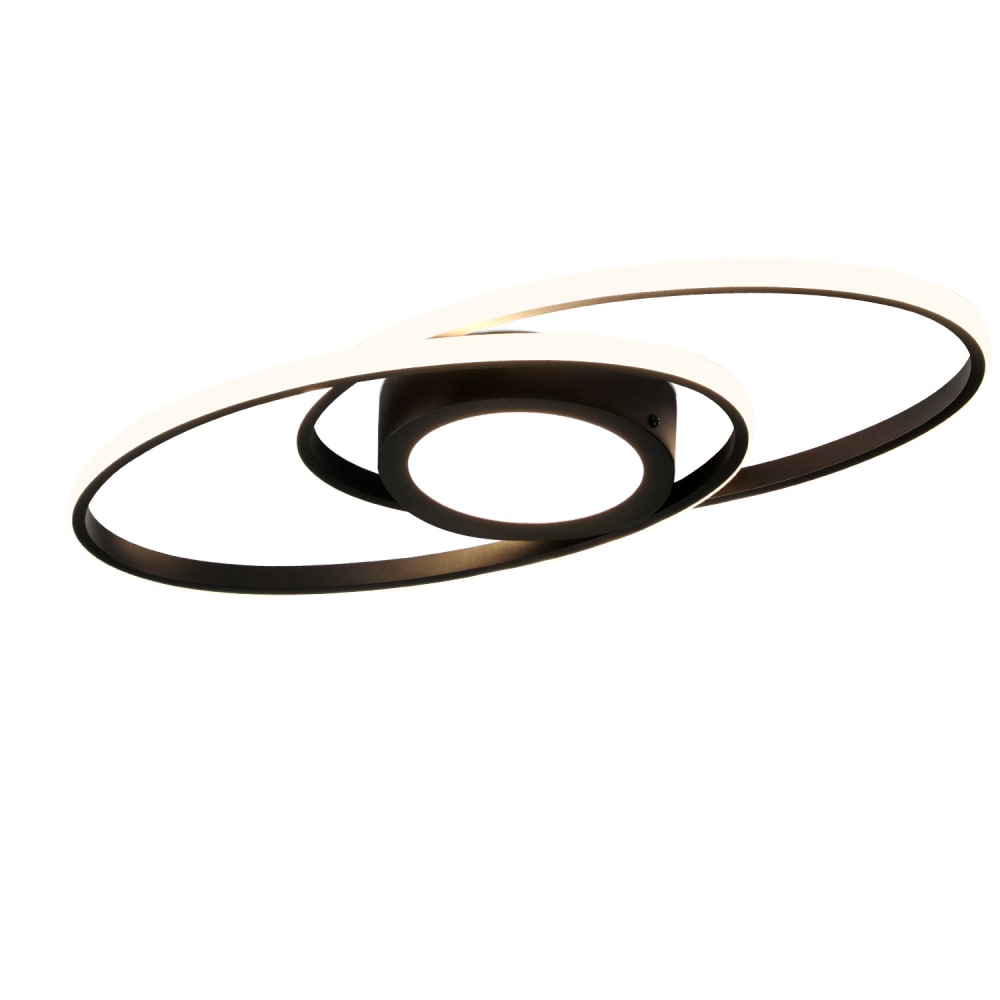 Nettlife Mackay - LED-Deckenleuchte aus Metall, Schwarz, L 57 cm style modern Schwarz Metall