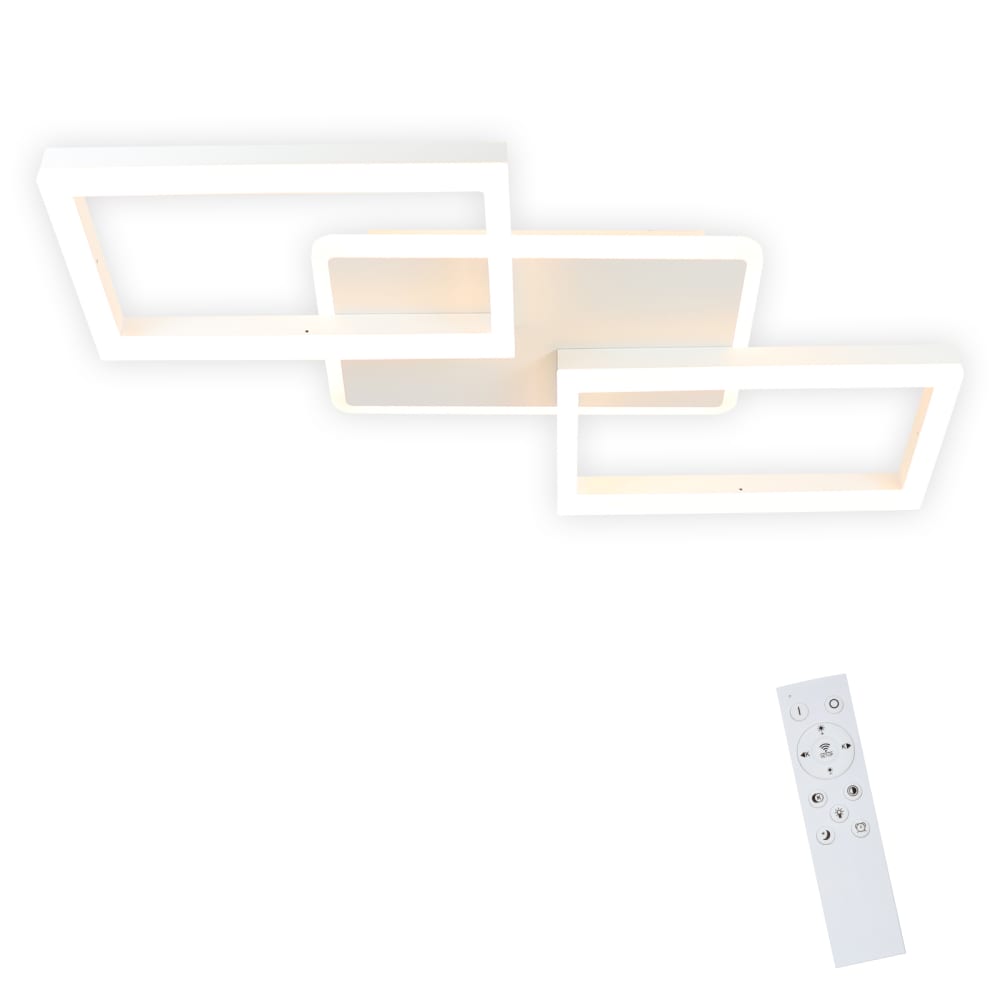 Nettlife Magda - LED-Deckenleuchte aus Metall, Weiß, L 54 cm style modern Weiß Metall