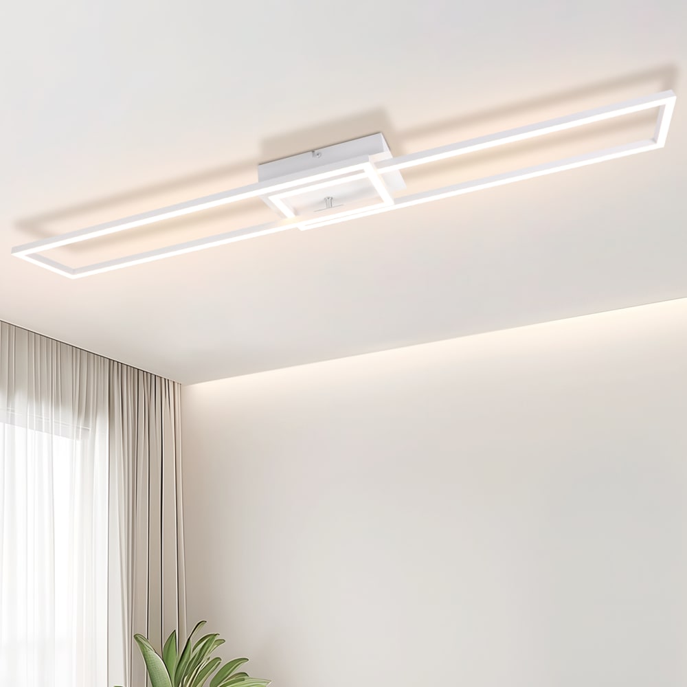 Rapaport - LED-Deckenleuchte aus Metall, Weiß, L 103 cm - Maisons