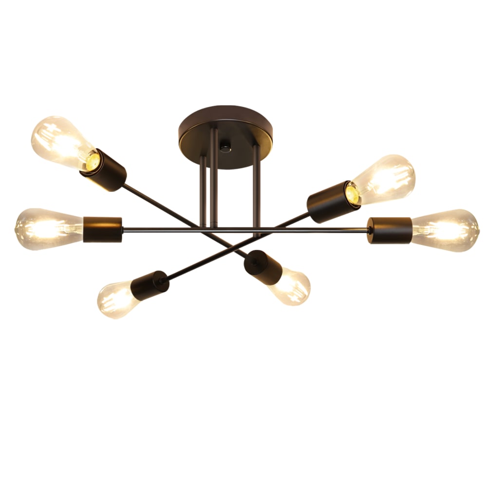 Foster - plafonnier led en métal, coloris noir, l 45 cm, e27