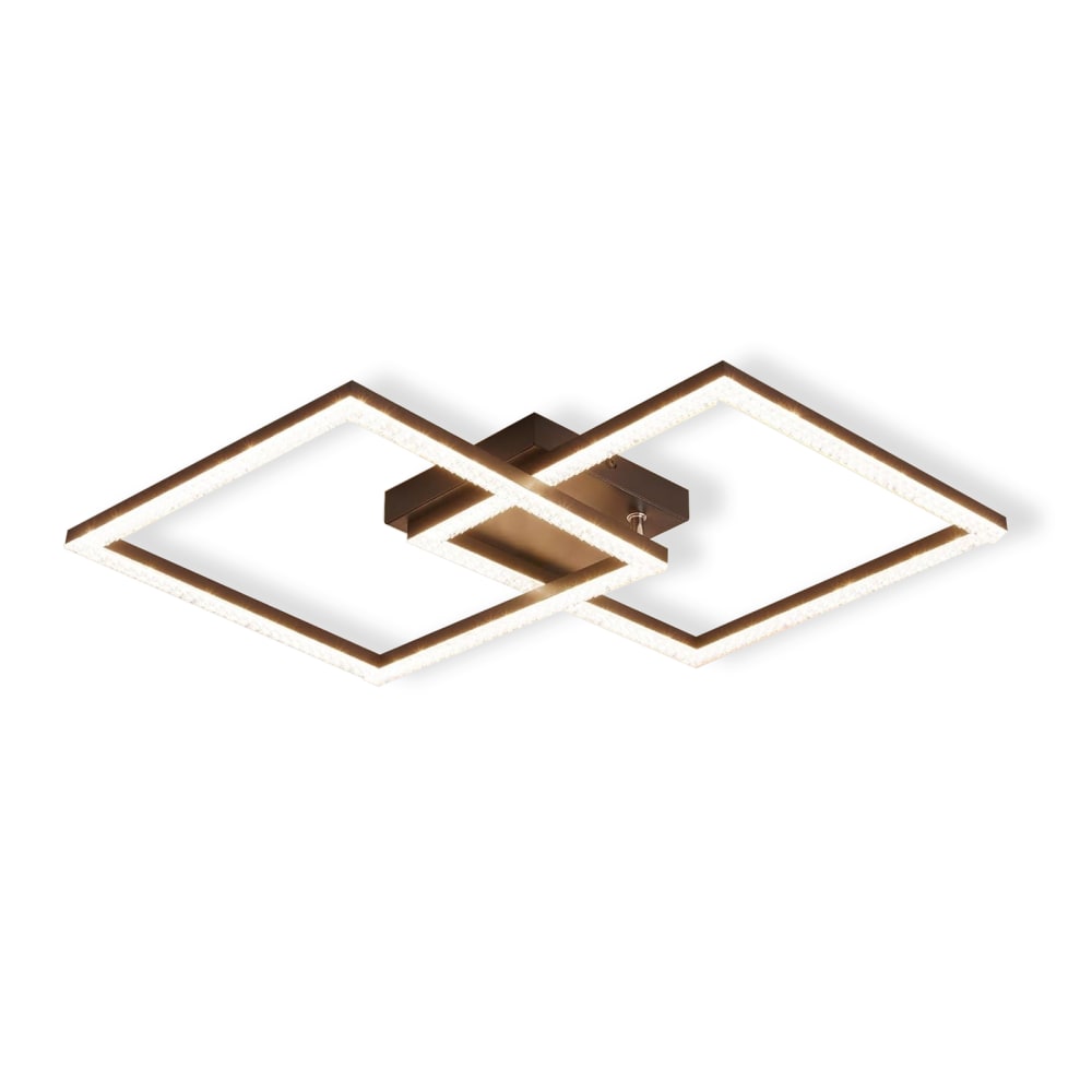 Plafonnier LED, métal, L:47 cm, noir