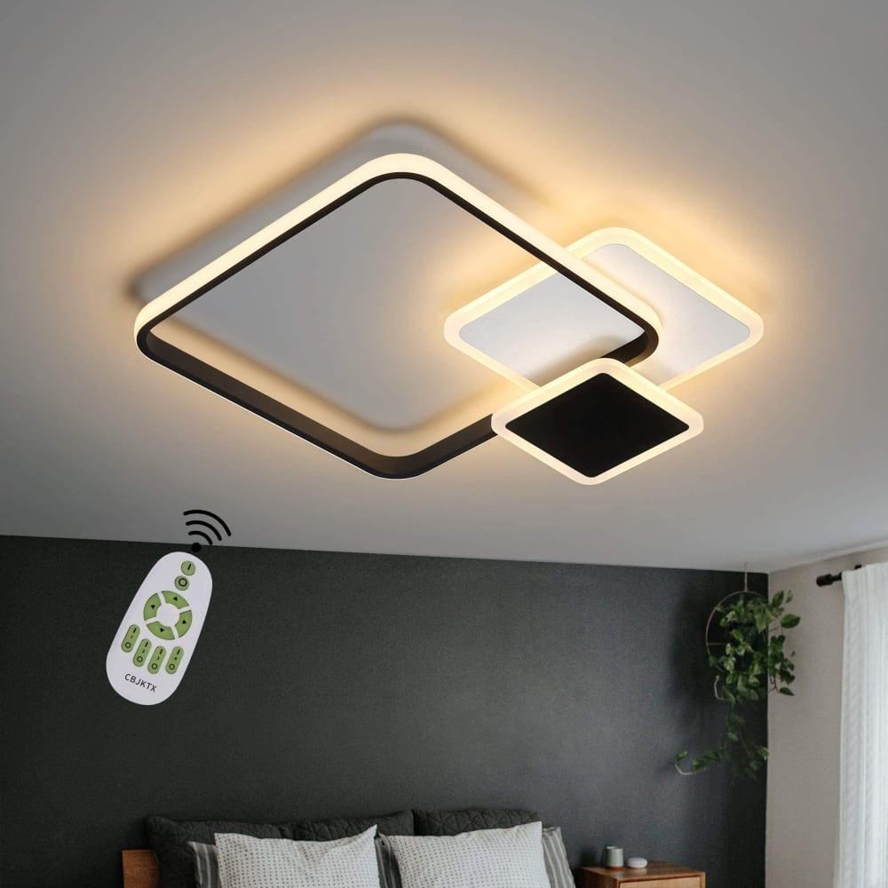 Mack - LED-Deckenleuchte aus Metall, Schwarz, L 47 cm - Maisons