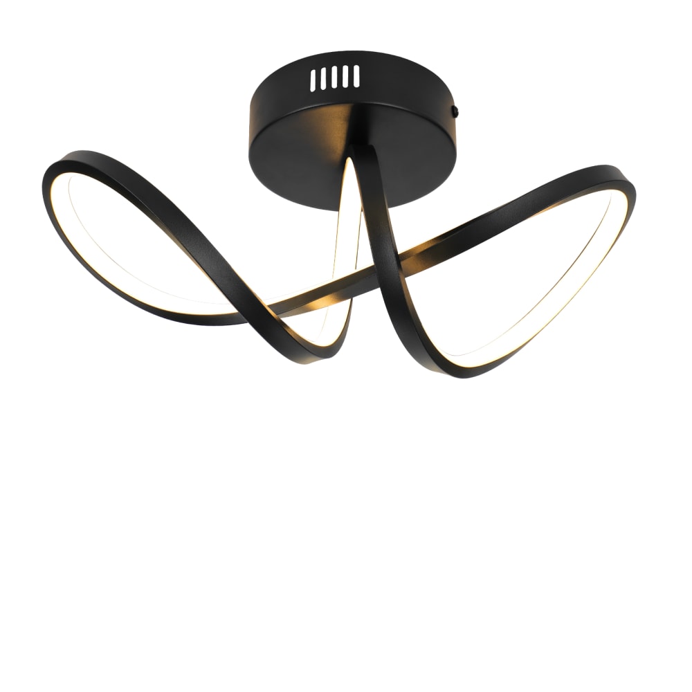 Nettlife Lyng - LED-Deckenleuchte aus Metall, Schwarz, L 34 cm style modern Schwarz Metall
