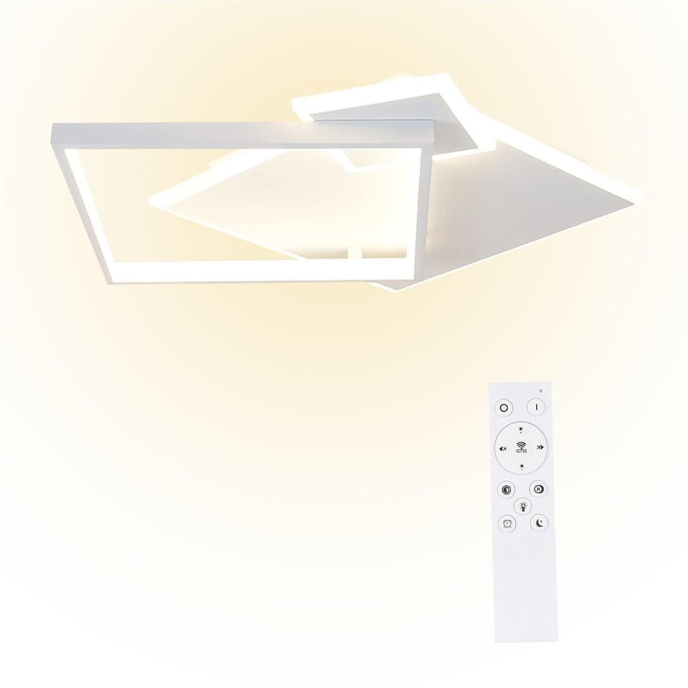 Freeman - plafonnier led en métal, coloris blanc, l 46 cm
