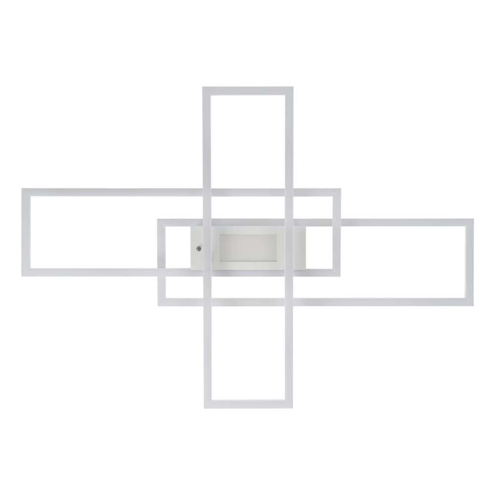 Plafonnier LED, métal, L:46 cm, blanc