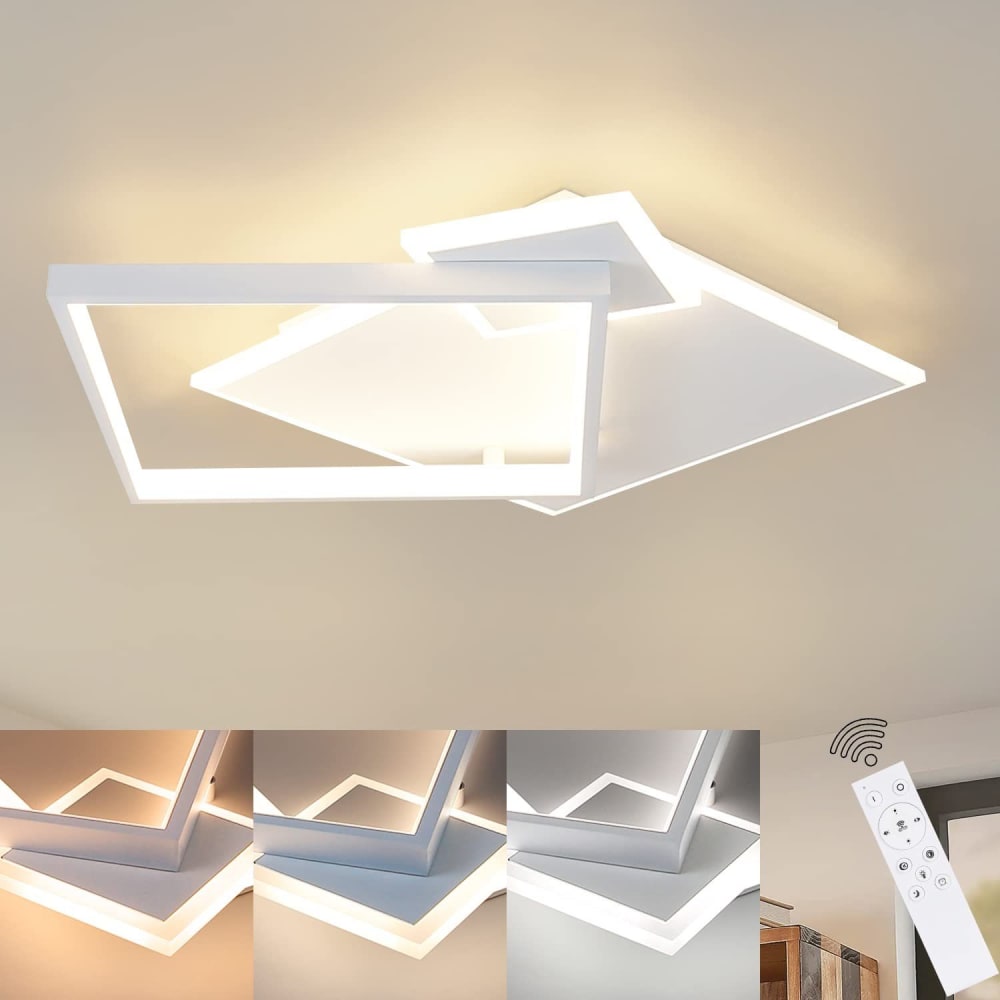 Freeman - plafonnier led en métal, coloris blanc, l 46 cm — vue 3