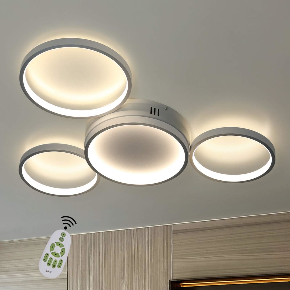 Loughran - LED-Deckenleuchte aus Metall, Weiß, L 62 cm - Maisons