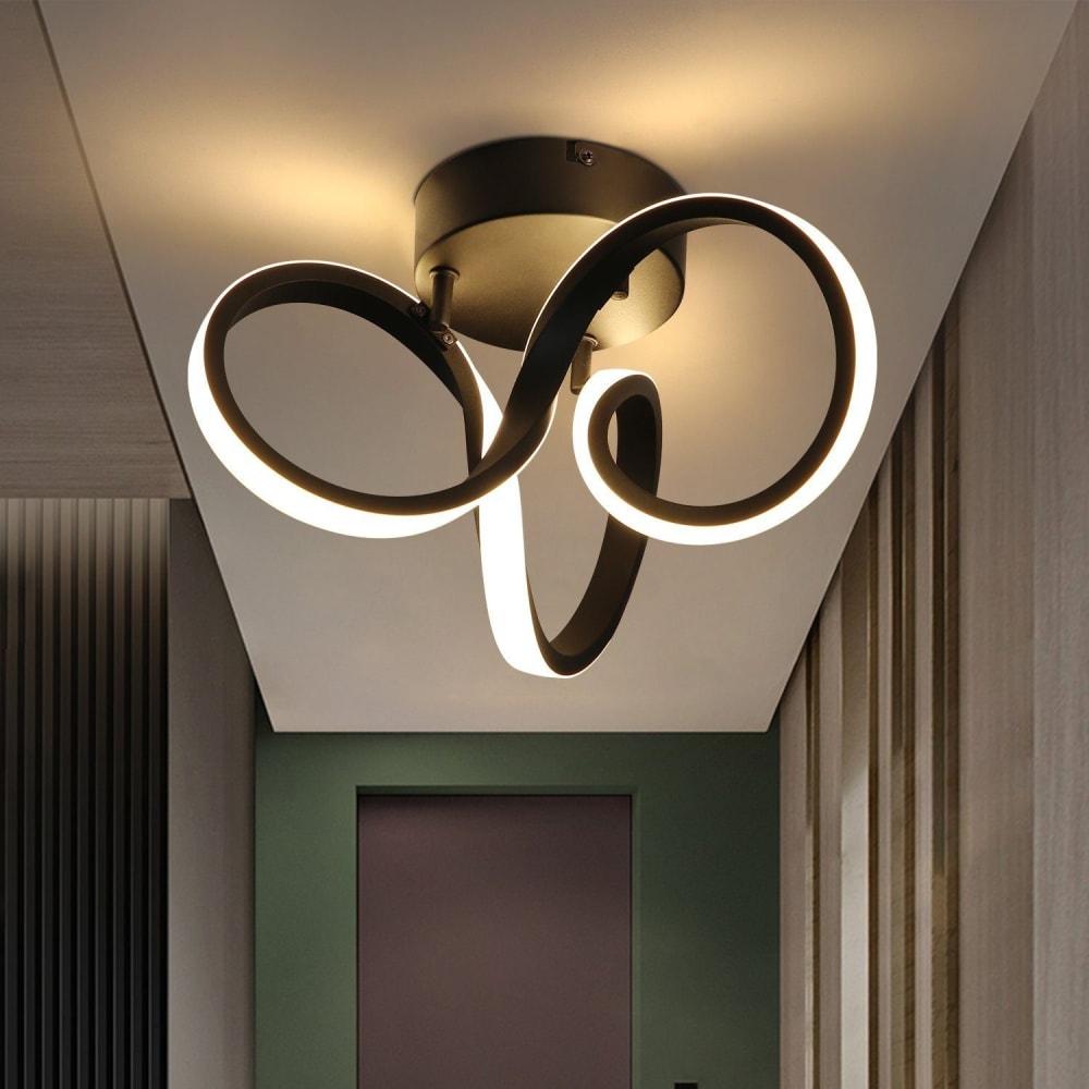 Luce - LED-Deckenleuchte aus Metall, Schwarz, L 31 cm - Maisons