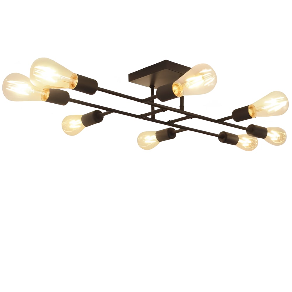 Nettlife Quigley - Deckenleuchte aus Metall, Schwarz, L 67 cm, E27 style modern Schwarz Metall