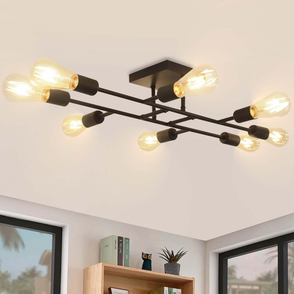 Quigley - Deckenleuchte aus Metall, Schwarz, L 67 cm, E27 -