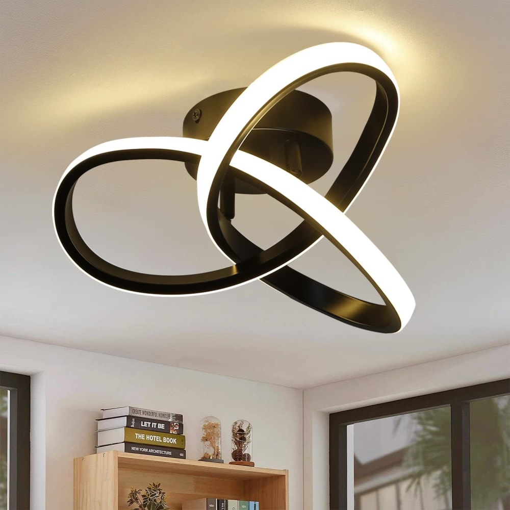 Barnett ii - plafonnier led en plastique, coloris noir, l 26 cm — vue 3