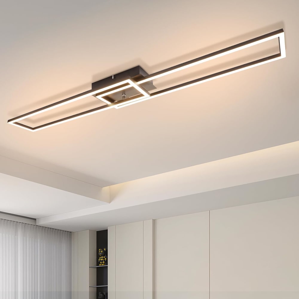 Rackley - LED-Deckenleuchte aus Metall, Schwarz, L 103 cm -