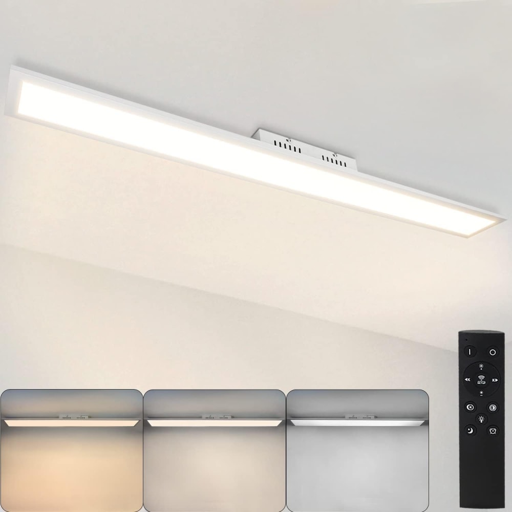 Gross - plafonnier led en métal, coloris blanc, l 120 cm — vue 3