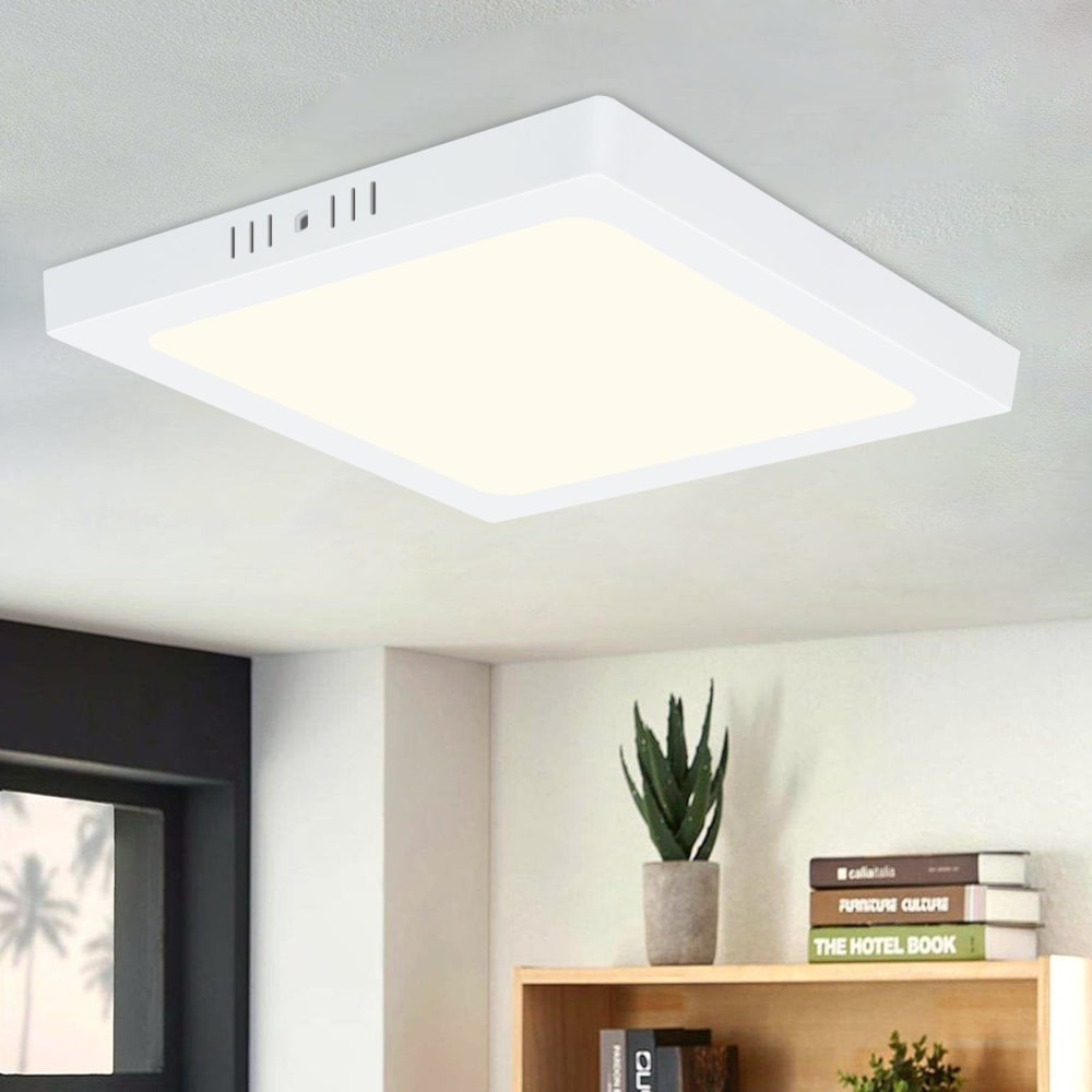 Artur ii - plafonnier led en plastique, coloris blanc, l 23 cm — vue 3