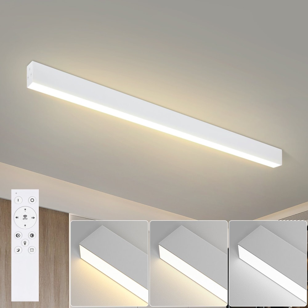 Greene - plafonnier led en métal, coloris blanc, l 107 cm — vue 3