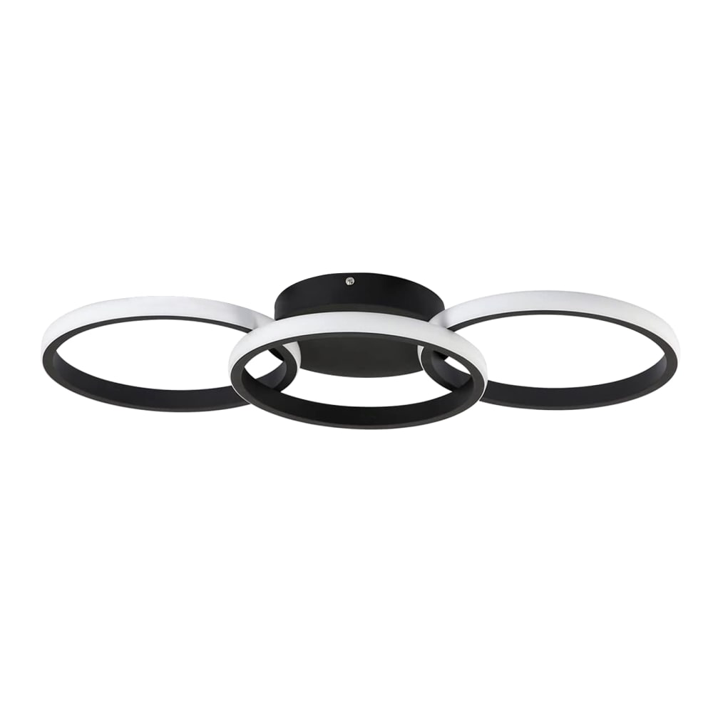Nettlife Lounsberry - LED-Deckenleuchte aus Metall, Schwarz, L 60 cm style modern Schwarz Metall