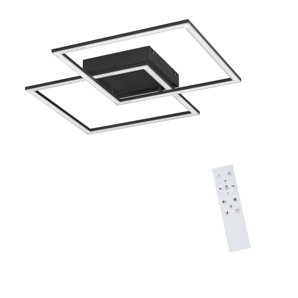 Nettlife Rae - LED-Deckenleuchte aus Metall, Schwarz, L 54 cm style modern Schwarz Metall