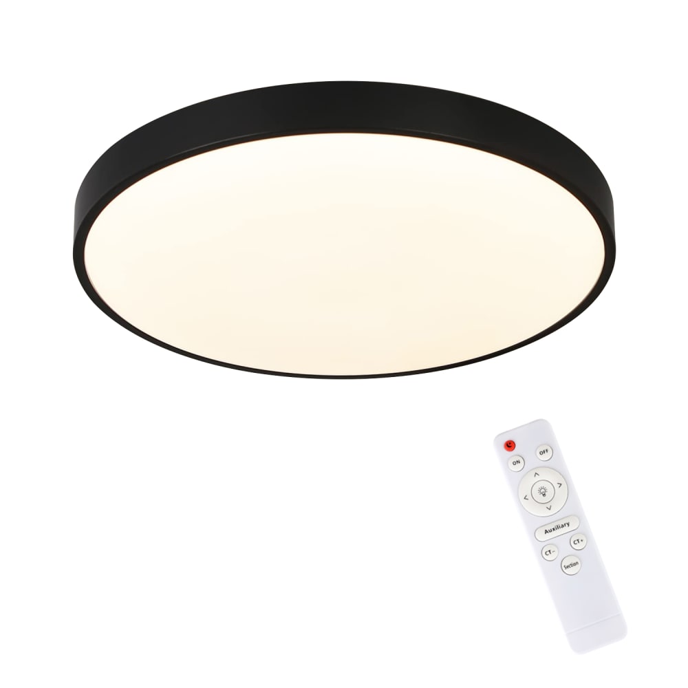 Halle - plafonnier led en plastique, coloris noir, l 28 cm
