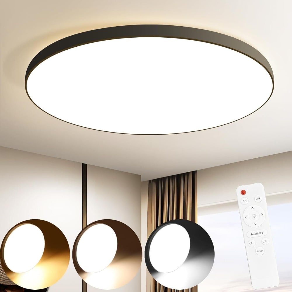 Halle - plafonnier led en plastique, coloris noir, l 28 cm — vue 3