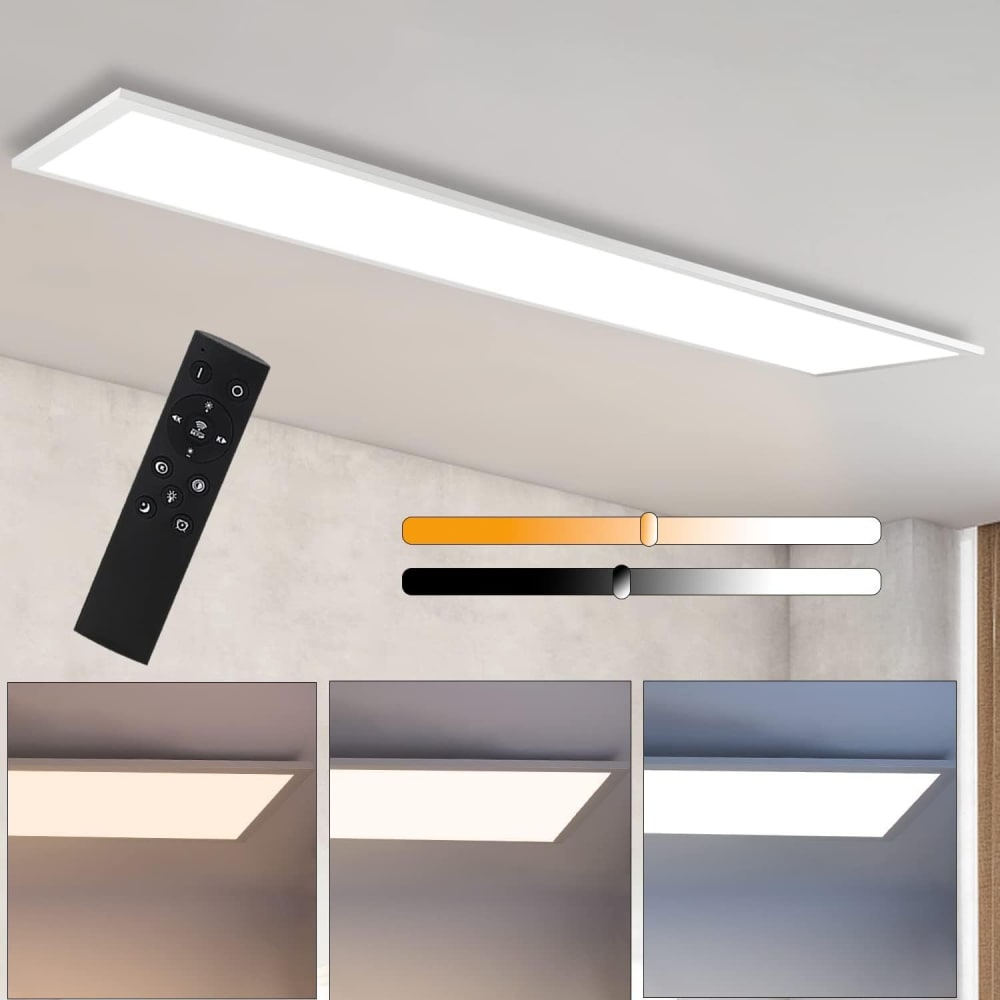 Guthrie - plafonnier led en métal, coloris blanc, l 120 cm — vue 3